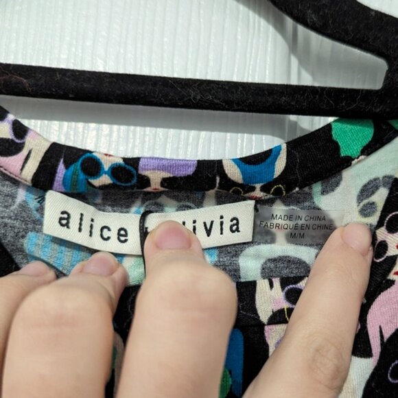 Alice and Olivia rainbow faces long sleeve crop top - Picture 3 of 3